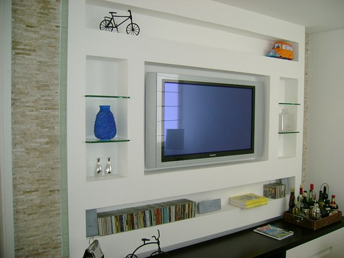 Sala De Tv Decorada Com Nichos