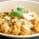 Risoto de frango com queijo simples de fazer