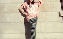Calça Listrada Preto e Branco