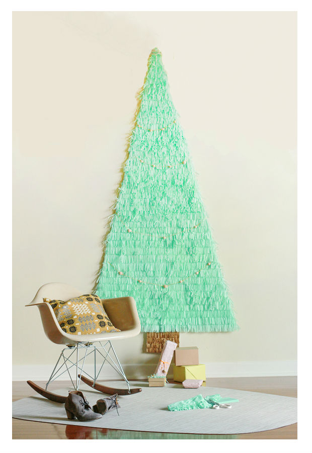 Árvore de Natal de papel crepom passo a passo Árvore de Natal de papel crepom passo a passo