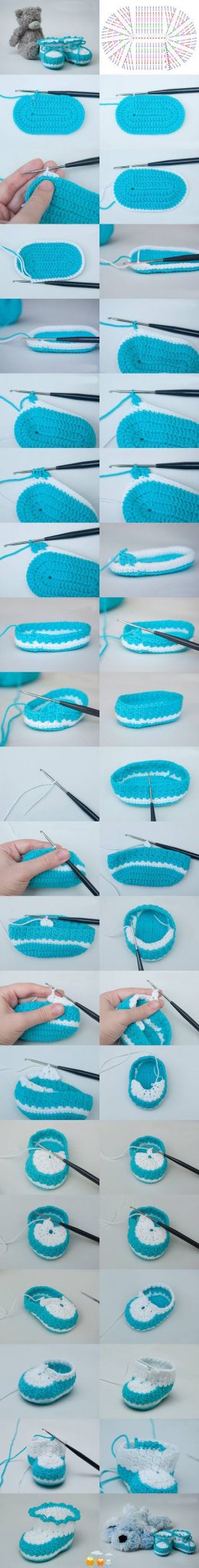 sapatinho de bebe em croche passo a passo