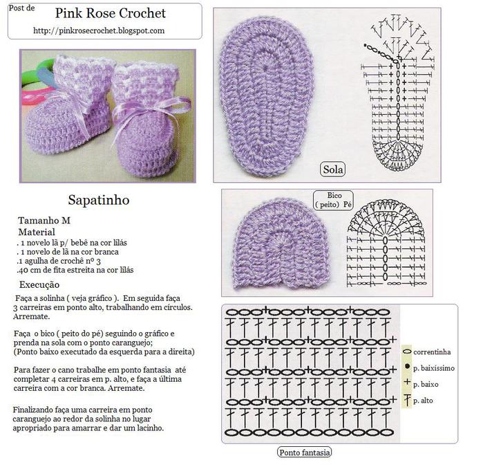 Sapatinhos de Crochê para Bebê