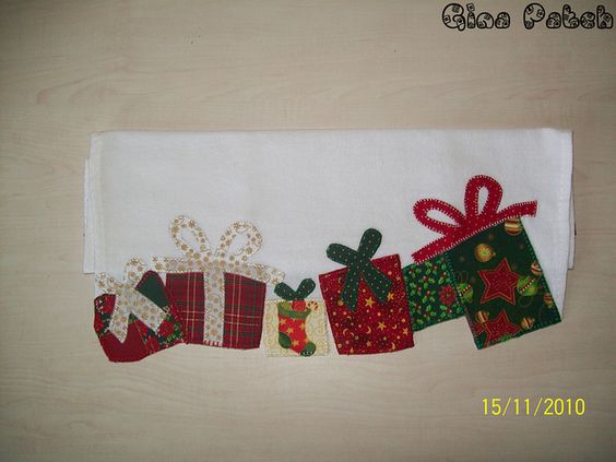 Dicas de Pano de Prato de Natal com Patchwork