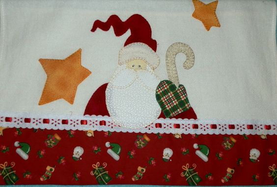 Dicas de Pano de Prato de Natal com Patchwork