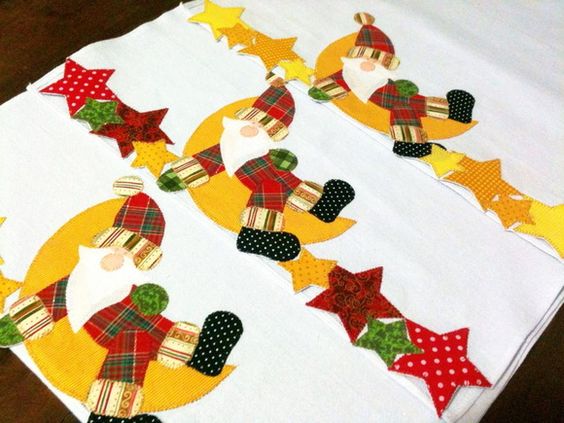 Dicas de Pano de Prato de Natal com Patchwork