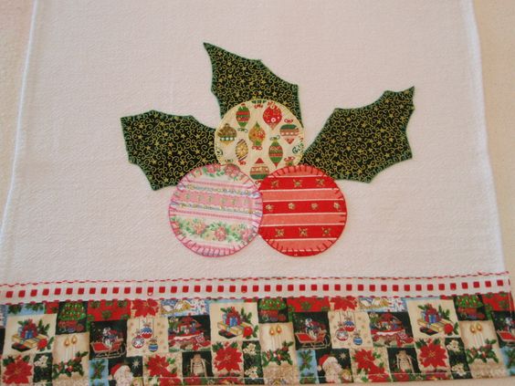 Dicas de Pano de Prato de Natal com Patchwork