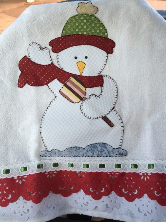 Dicas de Pano de Prato de Natal com Patchwork