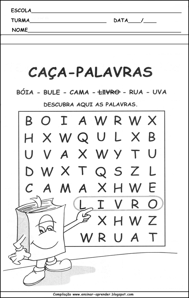 Dicas de Atividades Educativas Caça Palavras para Imprimir