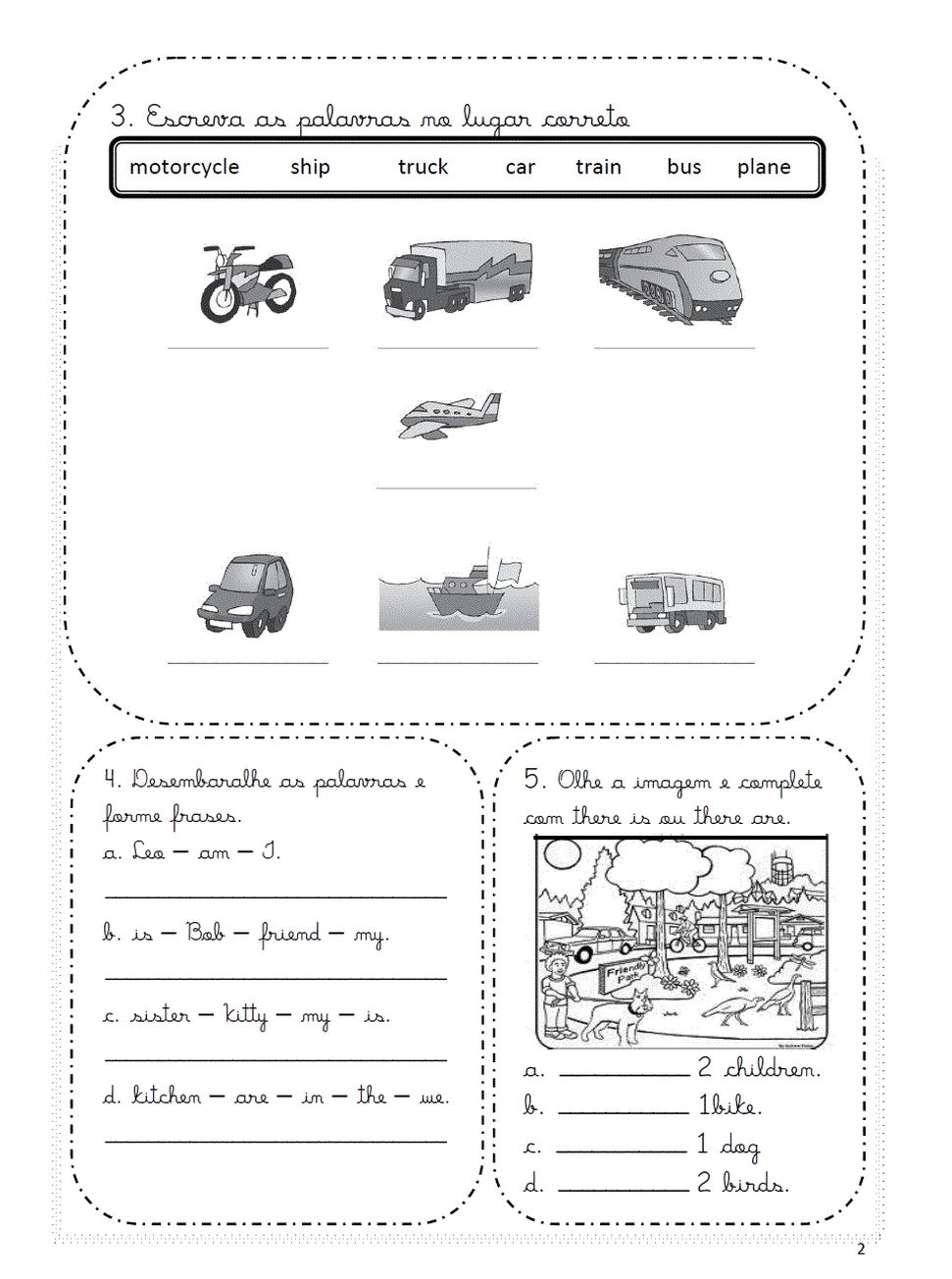 Dicas de Exercícios de Inglês para Imprimir para Ensino Fundamental