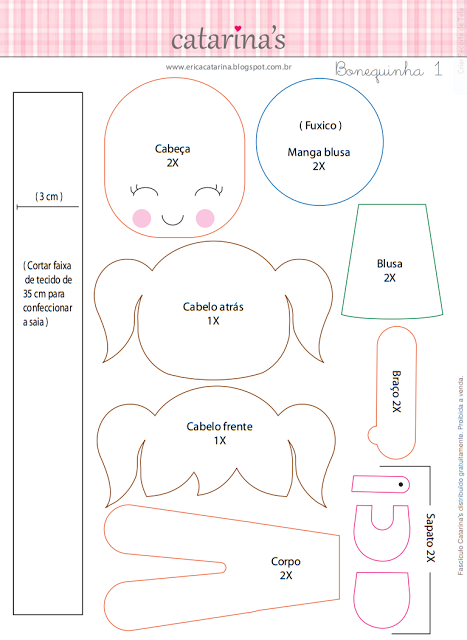 moldes de bonecas em feltro