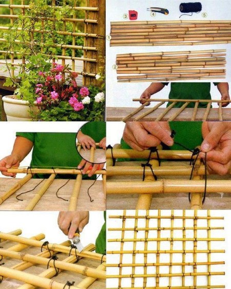 opções de artesanato com bambu para jardim