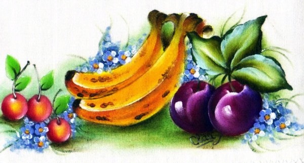 pintura de banana e berinjela 