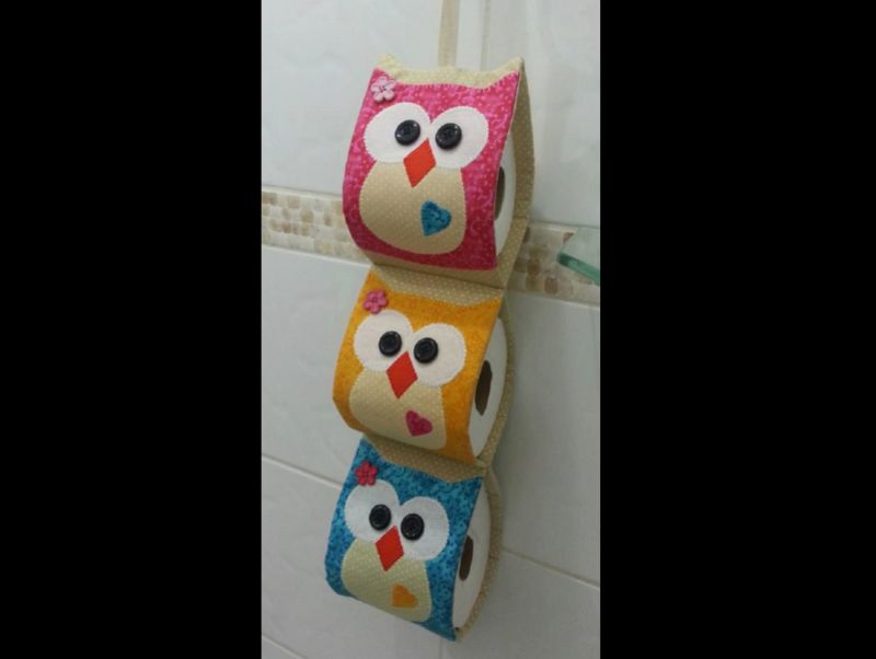 porta papel higienico com corujas