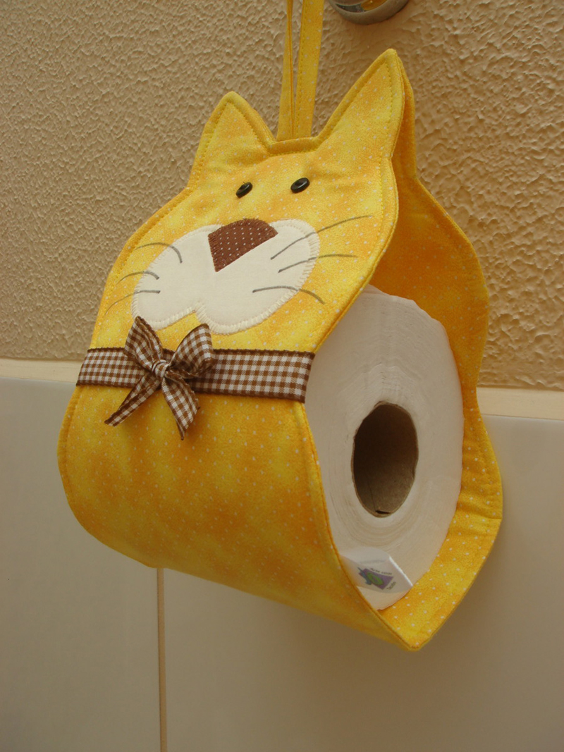 porta papel higienico de gatinho