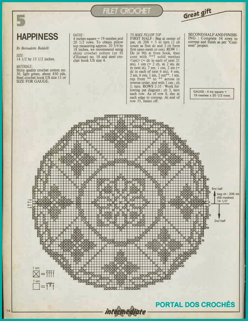 grafico almofada de croche 