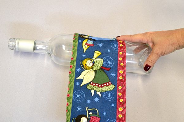 garrafa natalina com tecido