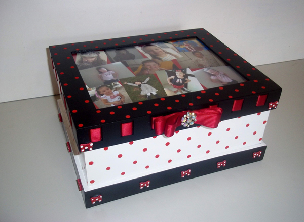 caixa decorada de mdf minnie 