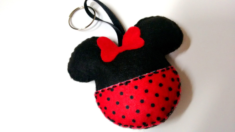  chaveiro de feltro minnie fofa 