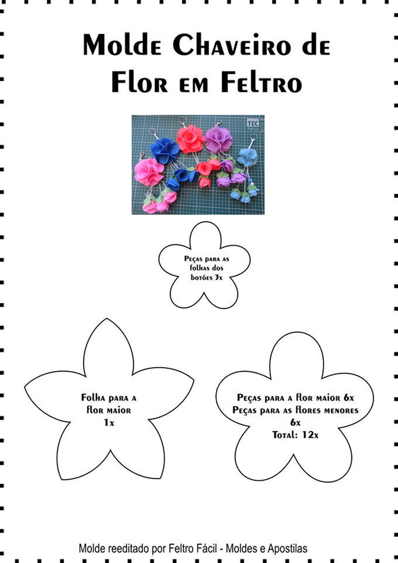 chaveiro de feltro flor