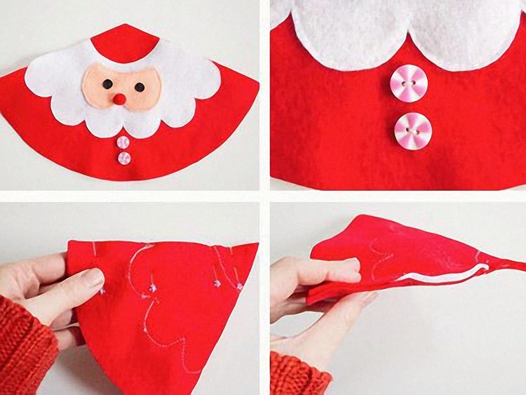 papai noel em feltro tutorial