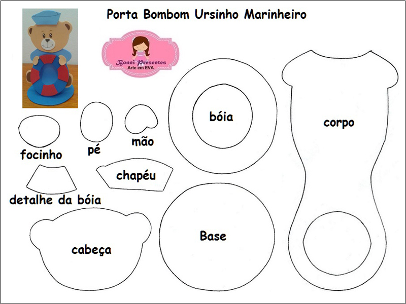 porta bombom em EVA moldes 