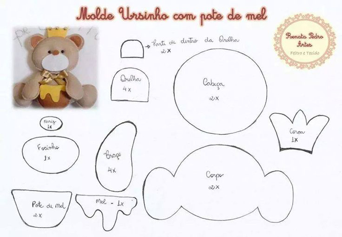 molde de urso com mel