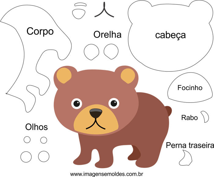 urso de feltro 