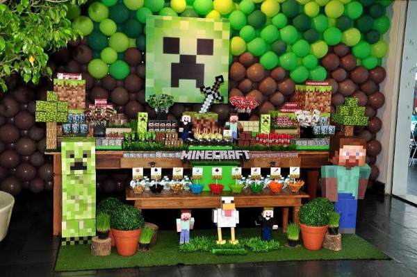 festa tema minecraft