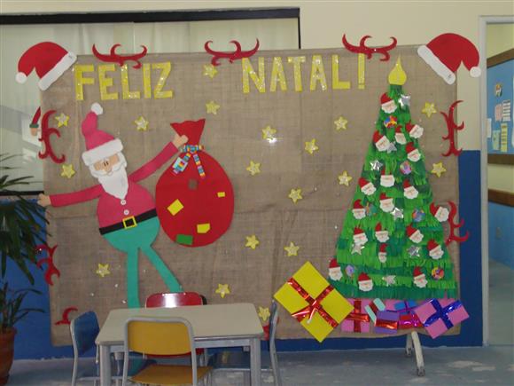 painel de natal com juta