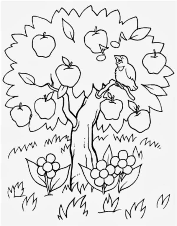 desenhos de árvores com frutos