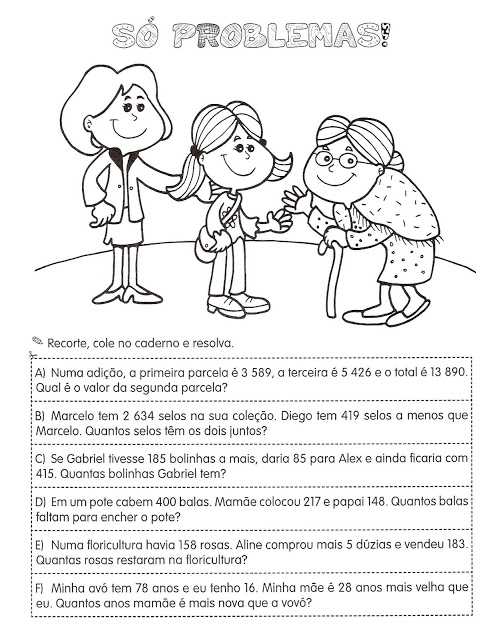 atividades de matemática 4 ano problemas