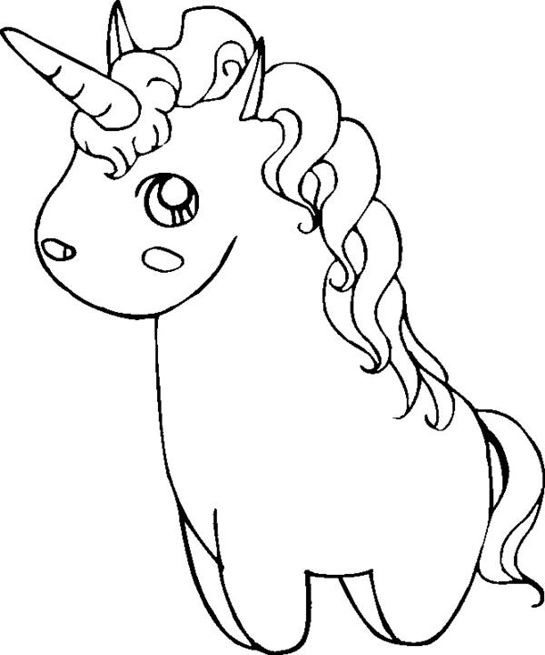 Desenho de Nuvem unicórnio Kawaii para colorir