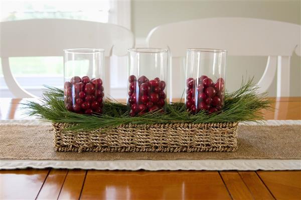 decoração de mesa de natal barata