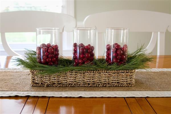 decoração de mesa de natal barata