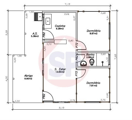 Plantas de casas para construir com 3 quartos e garagem