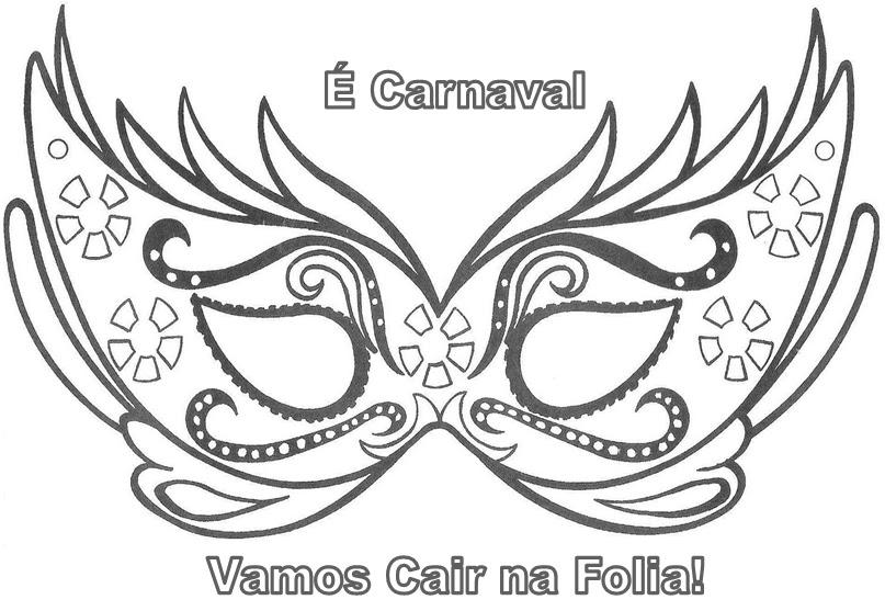 Desenhos de carnaval para imprimir e colorir