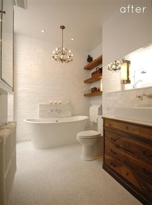 Banheiros decorados com madeira: fotos