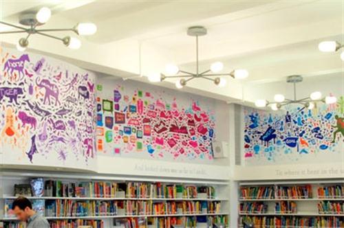 Decoração de biblioteca escolar