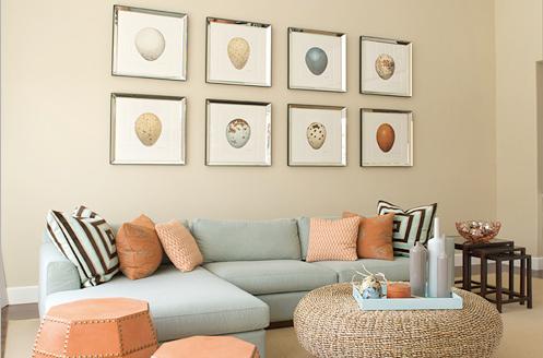 Decoração de sala em tons pastel