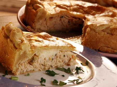 Receita de empadão de frango feito com gordura vegetal