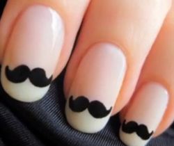 Unhas Decoradas com Bigode Passo a Passo