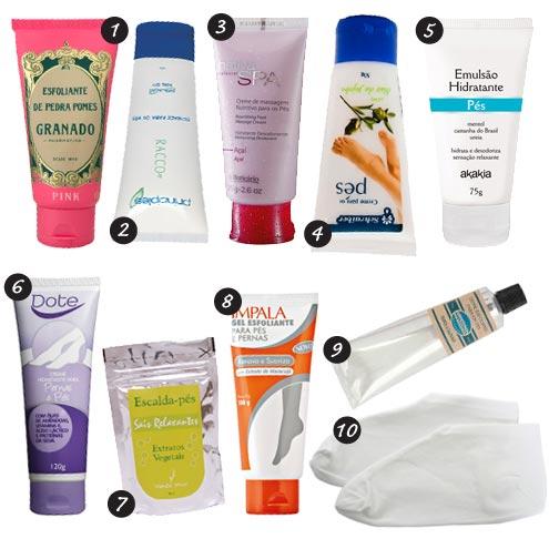 Produtos para cuidado com os pés. (Foto: Divulgação).