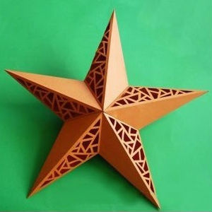 Estrela de papel decorada passo a passo