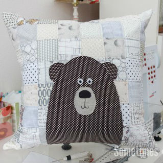 Almofada urso de patchwork passo a passo com molde