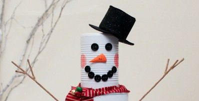 Boneco de Neve Feito de Latas Passo a Passo