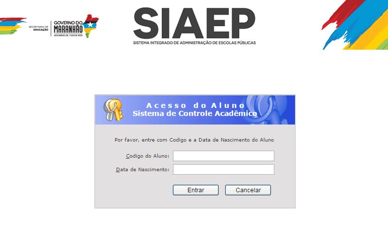 SIAEP – Consulta do Aluno pela Internet