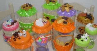 15 Potes Decorados com Biscuit para Cozinha