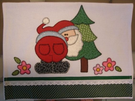 22 Ideias de Pano de Prato de Natal em Patchwork