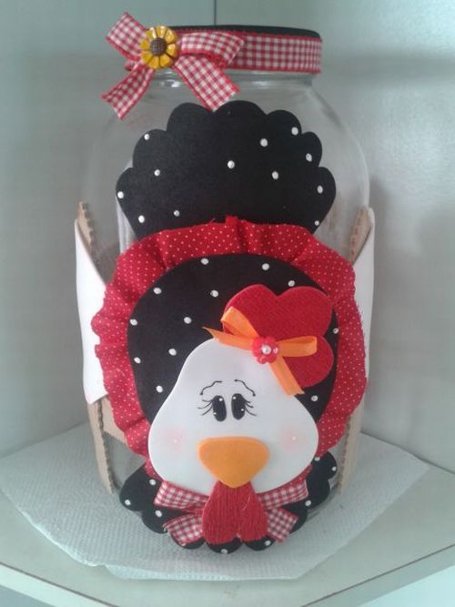 30 Potes Decorados com EVA para Cozinha Armario Tok Stok Quarto ~ 30 Potes Decorados com EVA para Cozinha