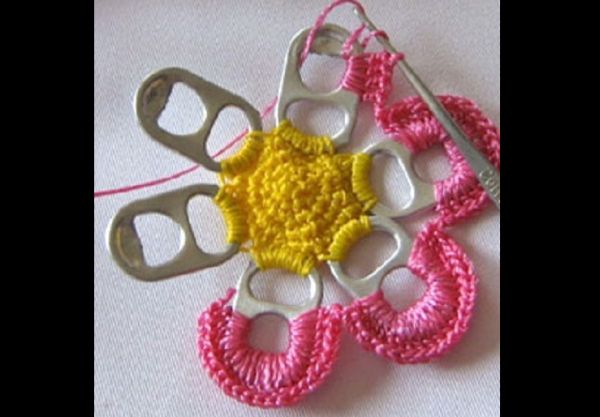 tutorial crochê com lacre de latinha